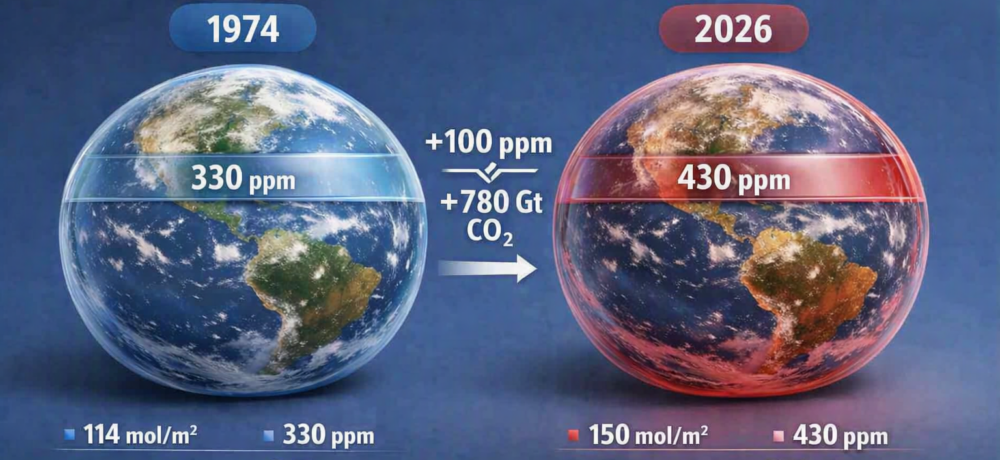 Quanta CO₂ bisogna sequestrare per tornare dai 430 ppm attuali ai 330 ppm?