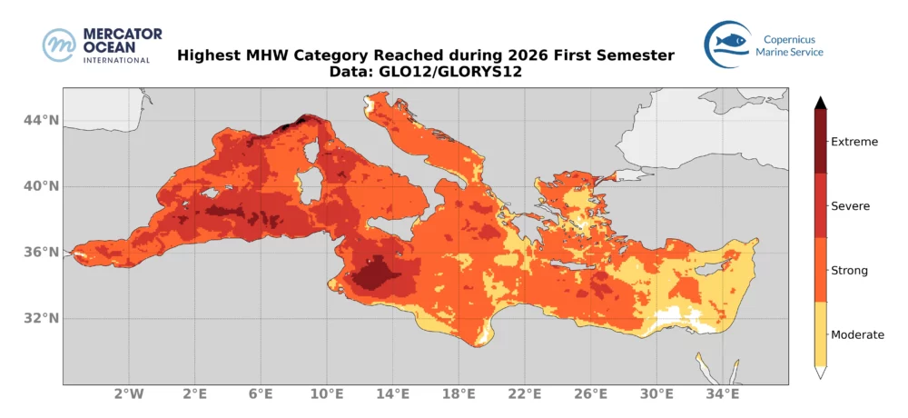 Stima del potenziale di degassamento di CO₂ dal Mediterraneo in risposta all’anomalia termica del 2026